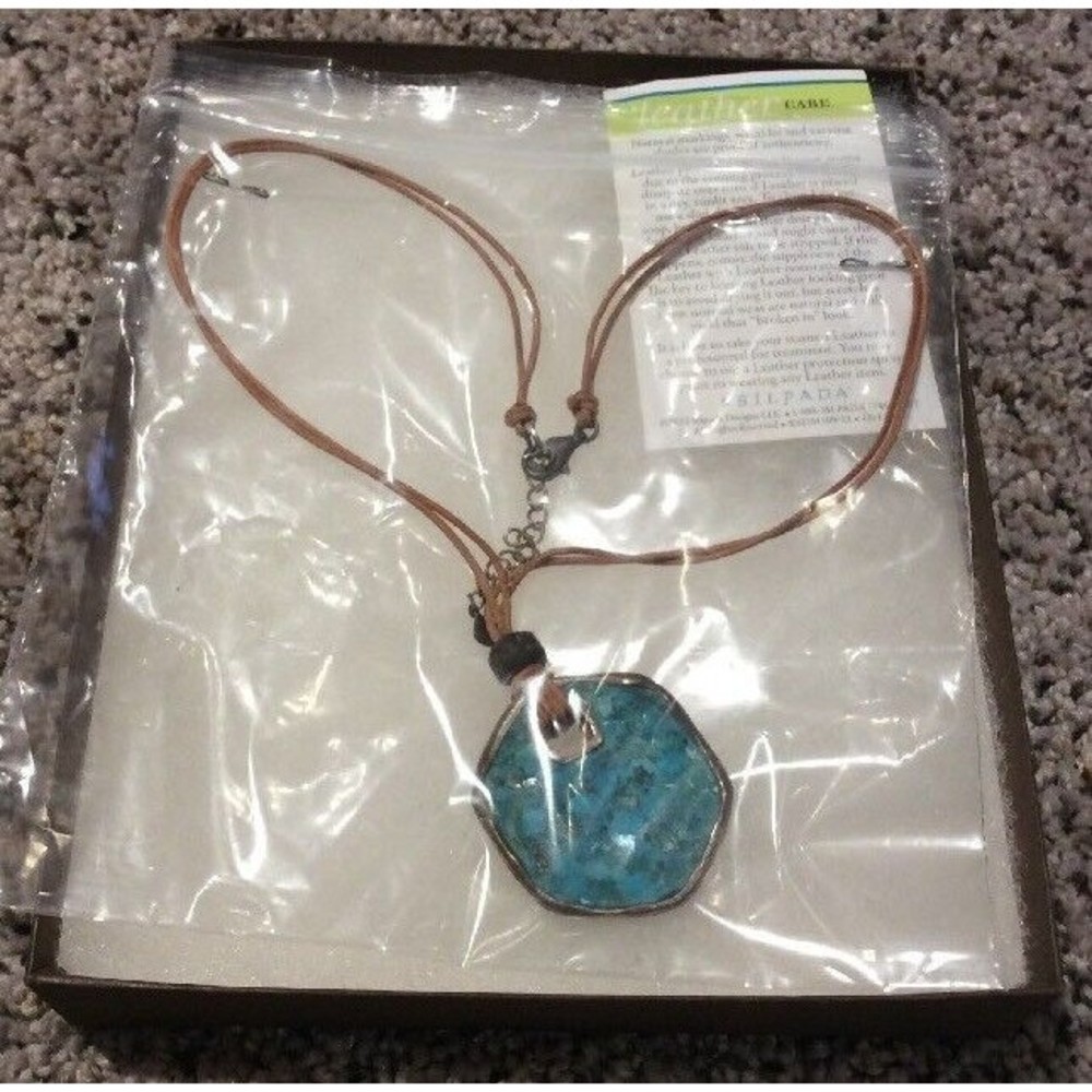 Silpada~Sterling Silver,Turquoise & Lapis "Paradise" Leather Necklace~N2854
